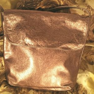 Vintage Metallic Bronze Shoulder Bag